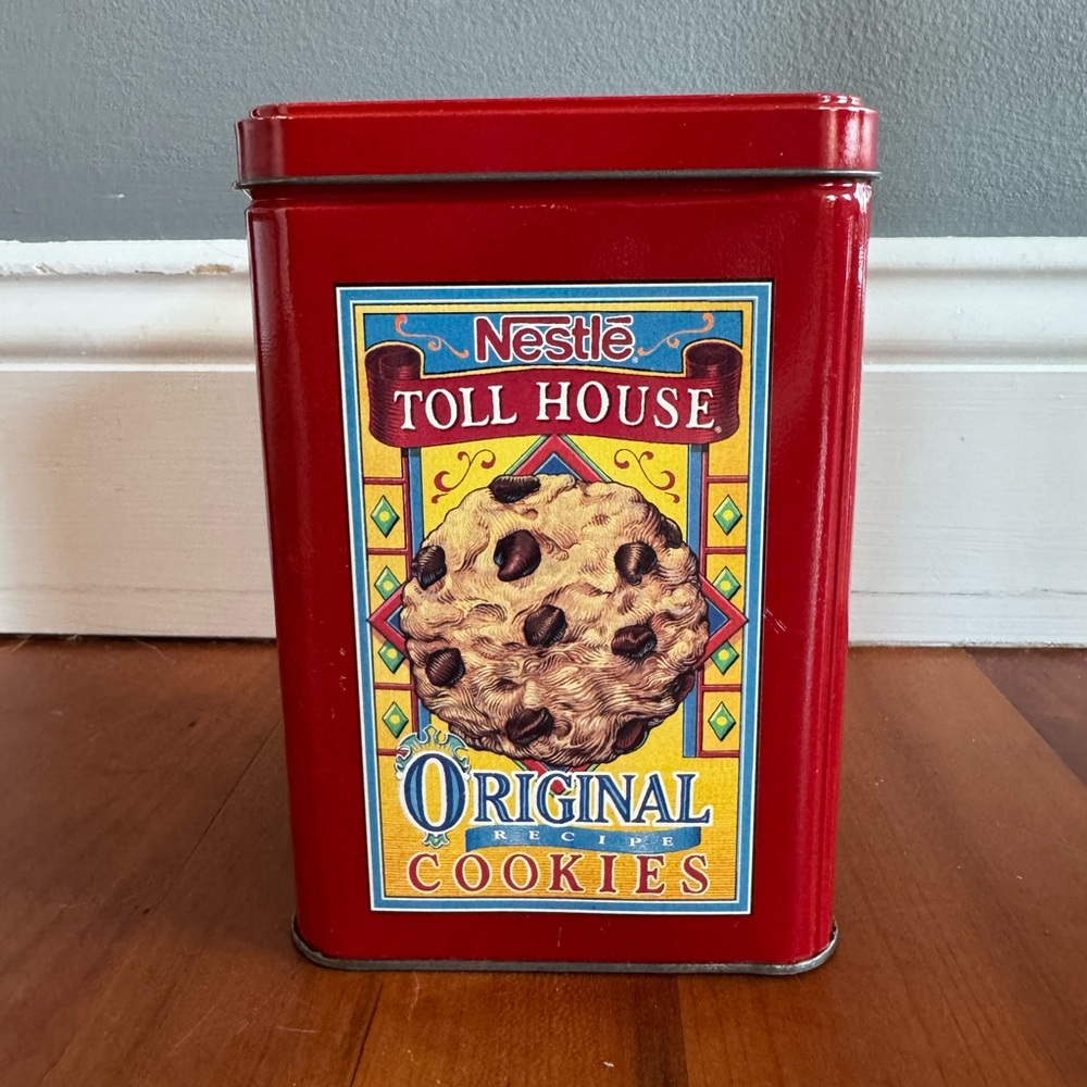 Vintage Nestle Red Cookie Storage Tin